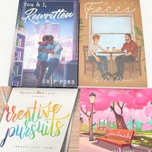 ON HOLD!! 2 RAINBOW CRATE BOOK BOX LGBTQ Romance Books You & I Rewritten Faces